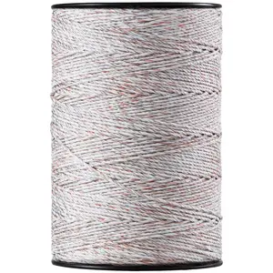 fathersdaygift VEVOR Electric Fence Wire, 2625Ft 800M Portable Polywire, 3/32 Diameter 9 Mixed Metal Strands for Reliable Conductivity and UV, Rust Resistance, Fencing Rope Line for Horse, Cattle, Livestock