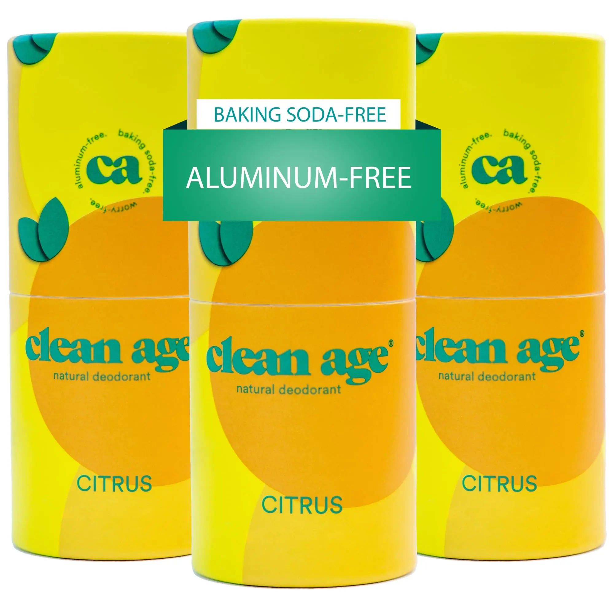 Clean Age - Aluminum Free Deodorant for Kids and Teens - 2 oz stick (Pack of 3) - Citrus - For Girls and Boys - Paraben Free - Made with Natural  ingredients Body Care Cucumber