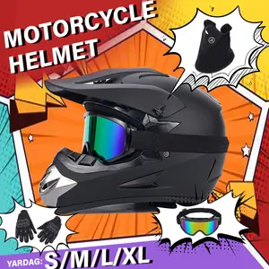 Matte Black Motorcycle Helmet Motorcycle Full Face Helmet Men Women Fashion with Dual Lens Racing Full Face Helmet Motorcycles Accessories