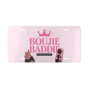 Boujie Baddie Vanity Plate, Custom Car Decor, Cute License Plate, Trendy Auto Accessory, Gift for Car Lovers