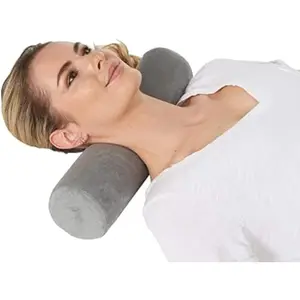 Cervical Neck Roll Memory Foam Pillow, Bolster Pillow, Round Neck Pillow for Sleeping, for Bed, Legs, Back and Yoga