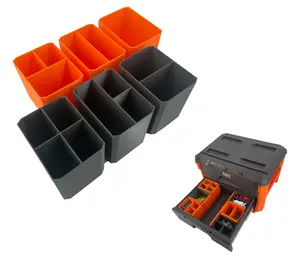 Klein Tools MODbox Two Drawer Toolbox Compatible Small Nesting Bin - Orange