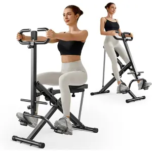 Squat Machine for Home, Foldable Exercise Equipment, Squat Rowing Machine with 3 High-Strength Resistance Band