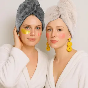 Women's 3-Piece Microfiber Bath Towel Set, Anti-Frizz Anti-Bacterial Fast-Drying Soft Fluffy Durable Turban for Wet Curly Hair Daily Use, Three-Pieces