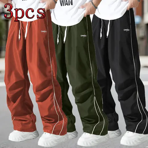 Men's 2/3-Piece Straight-Leg Sweatpants - Lightweight, Breathable, Quick-Drying Active Pants with Easy Trail Pockets for Hiking, Running, Father's Day Gift, Two/Three-Piece