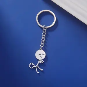 Hilarious Fart Stickman Keychain Unique Stainless Steel Jewlery