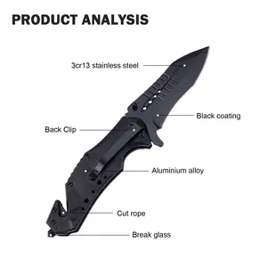 EDC multifunctional tactical outdoor folding knife with a G10 ergonomic handle; convenient pocket/belt clip for easy carry; outdoor cutting tool designed specifically for climbing and fishing; an essential item for camping and hiking.