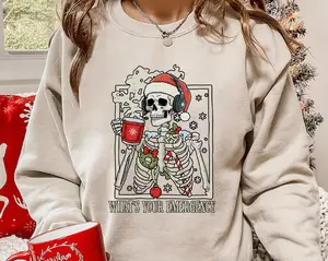 911 Dispatcher Christmas Sweatshirt, Skeleton Dispatcher Shirt, Very Merry Dispatch Shirt, Emergency Dispatcher Shirt, Xmas Gift For Dispatchers