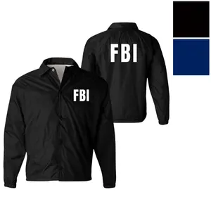 FBI Lightweight Windbreaker Jacket | Federal Investigator Waterproof Coaches Coat - REPLICA / COSTUME