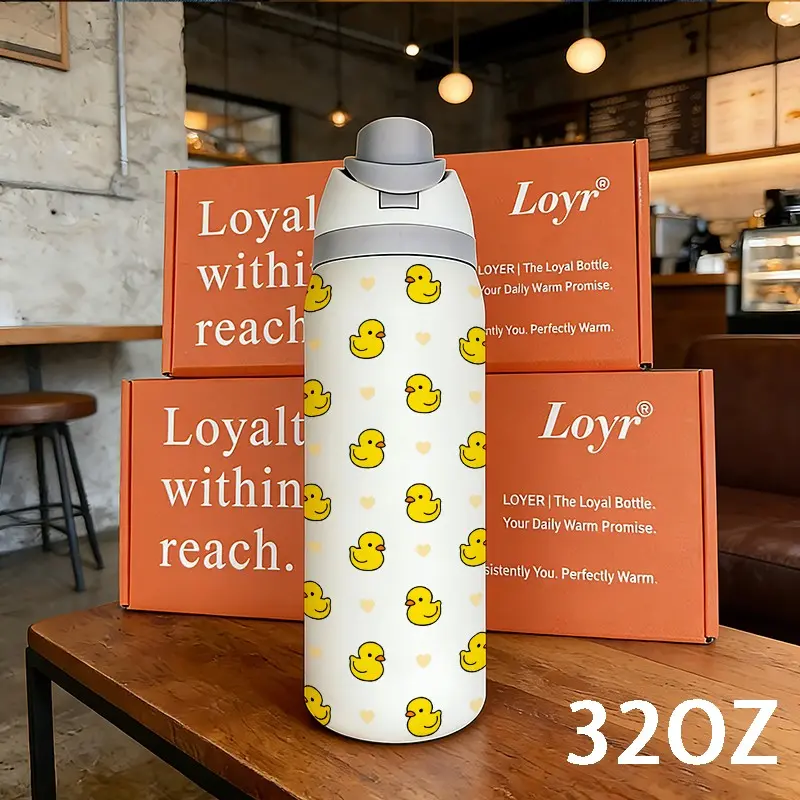 Loyr 32oz Insulated Tumbler with Duck Pattern, Stainless Steel Thermal Cup, Water Bottles, Insulated Cups, Perfect Gift for Men and Women, Ideal for Outdoor and Daily Use