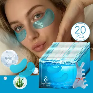 Quiyum Hyaluronic Acid & Hydrolyzed Collagen Eye Mask, 20pcs Moisturizing Eye Masks, Deep Hydrating & Firming Eye Care Mask, Eye Care Product for Dark Circles