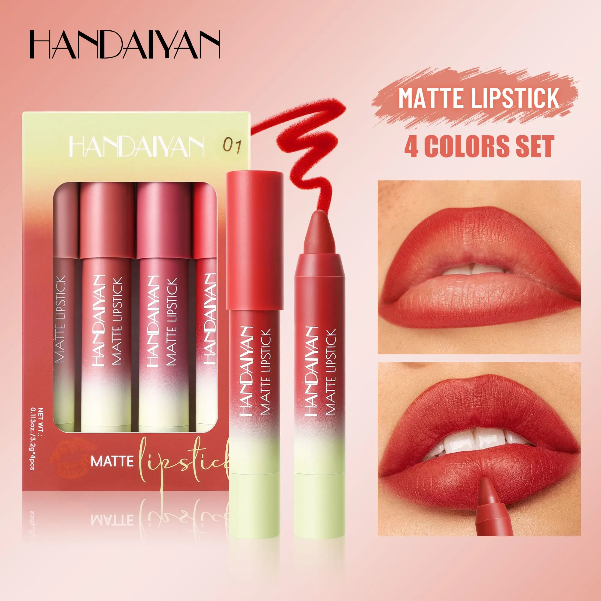 Long-Lasting Waterproof Matte Pigmented Lipstick, Easy-To-Apply Lip Liner, High Pigment Colors, Perfect Gift for Women & Girls, Makeup
