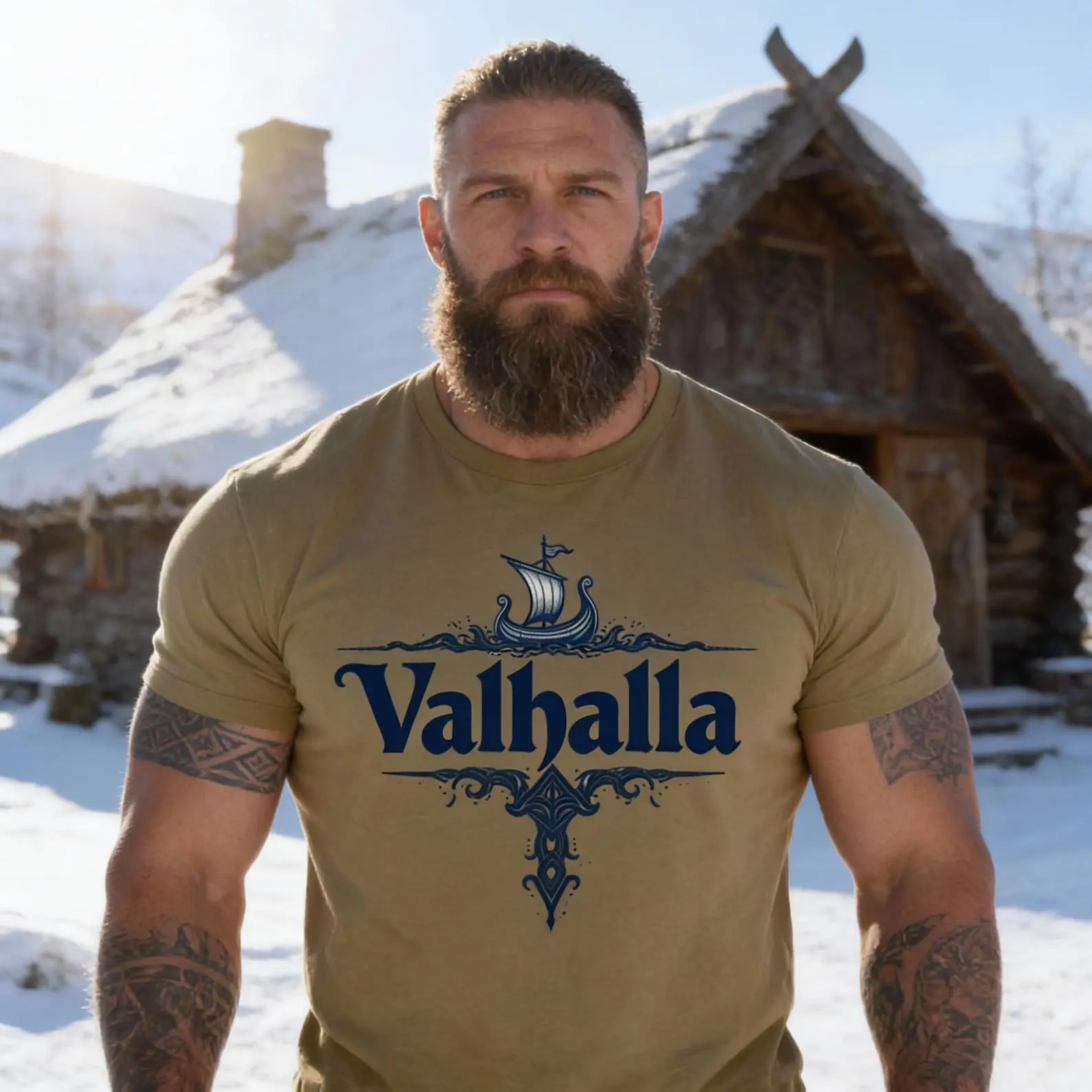 Valhalla Viking T-shirt | Shirt with Norse mythology | Norse warriorT-shirt | Minimalist Viking design | Odin Valhalla shirt