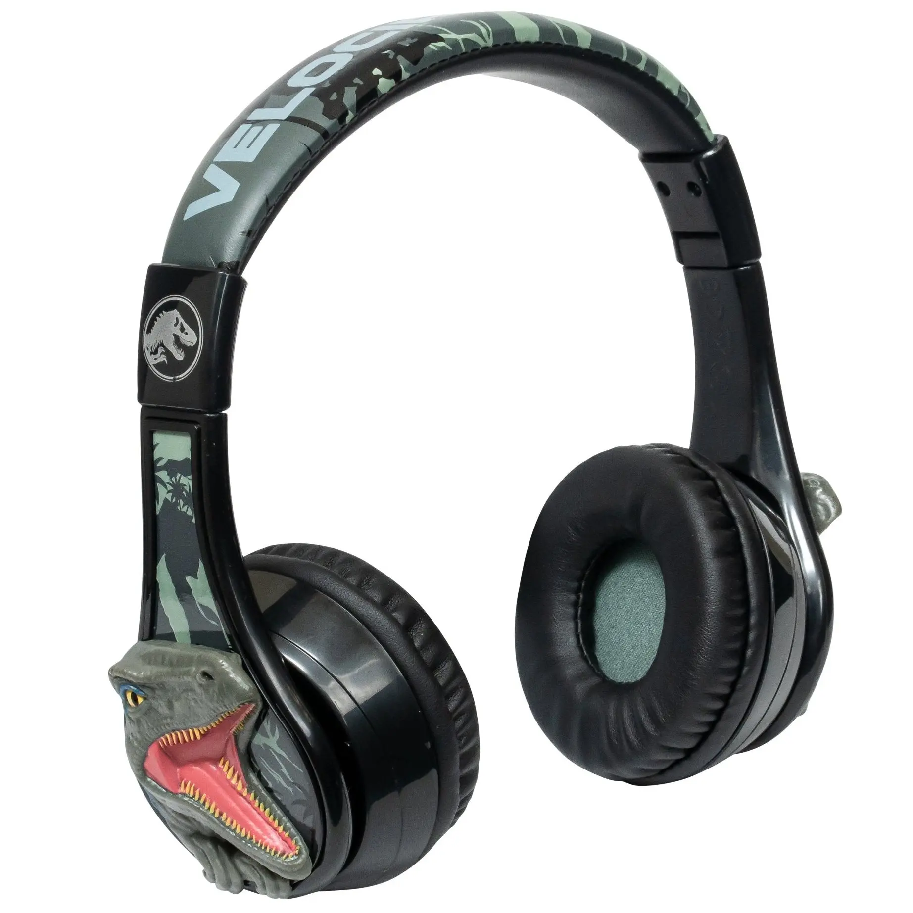 Jurassic World Kids' Bluetooth Headphones, Audio Stereo Sound, Adjustable, Foldable, Rechargeable, Charging