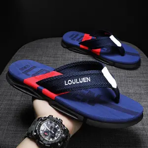 Men's fashionable flip flops, non slip beach sandals with comfortable insoles and woven strap design/casual lightweight comfortable sandals, daily use/home and outdoor men's summer slippers, beach toe sandals