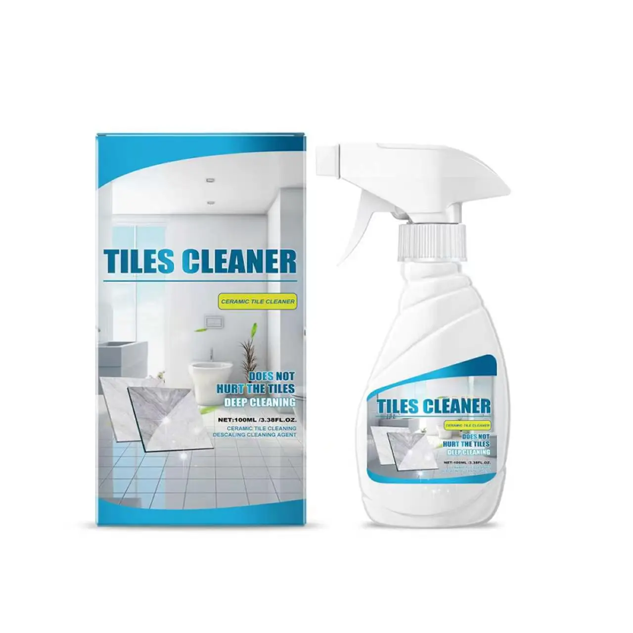 Household Bathroom Tile Cleaner Spray - Strong Dirt Remover for Tile Floors, Marble Surfaces