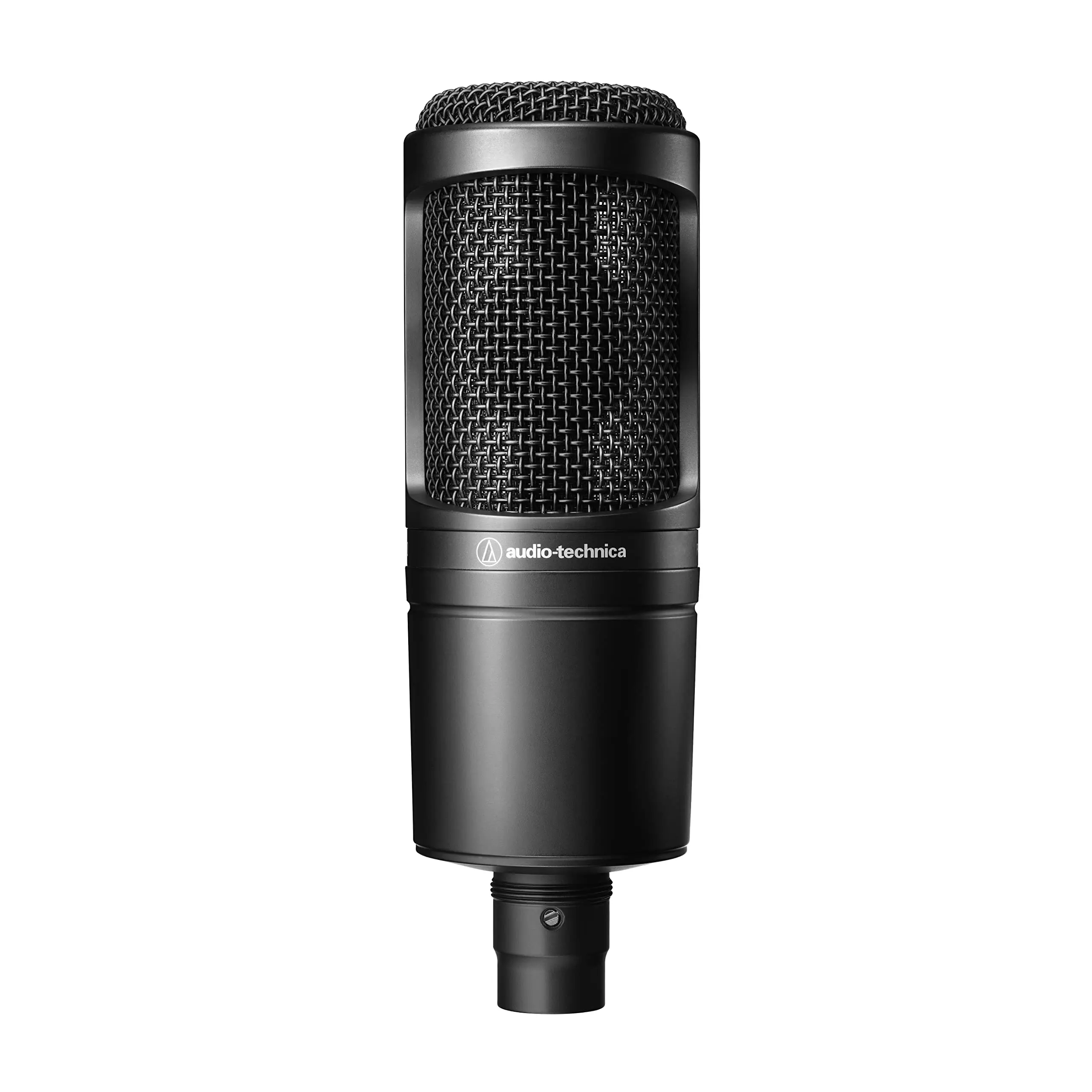 Audio-Technica AT2020 Cardioid Condenser Studio XLR Microphone - XLR Connector, Isolation Feature, R7 Component, Speckles Design, Adjustable Polar Pattern, Extended Frequency Response, Dynamic Range for Project/Home Studio Use