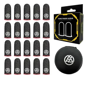 Glow-in-Dark Mobile Gaming Thumb Sleeves - Ultra-Thin Silver Fiber Sweatproof for FPS Shooting Games finger pads