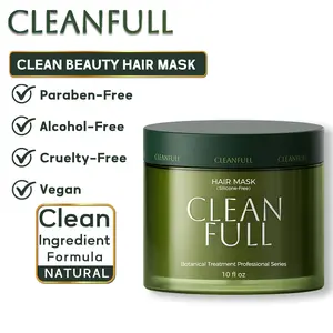 CLEANFULL Greenish Hair Treatment Deep Repair Keratin Hair Mask, Silicone Free Conditioner for Dry Damaged Hair Sensitive Scalp, Detangle Smoothing Hydration Heat Protectant for All Hair Types Moisturize mothersdaygift tiktokshopstockup