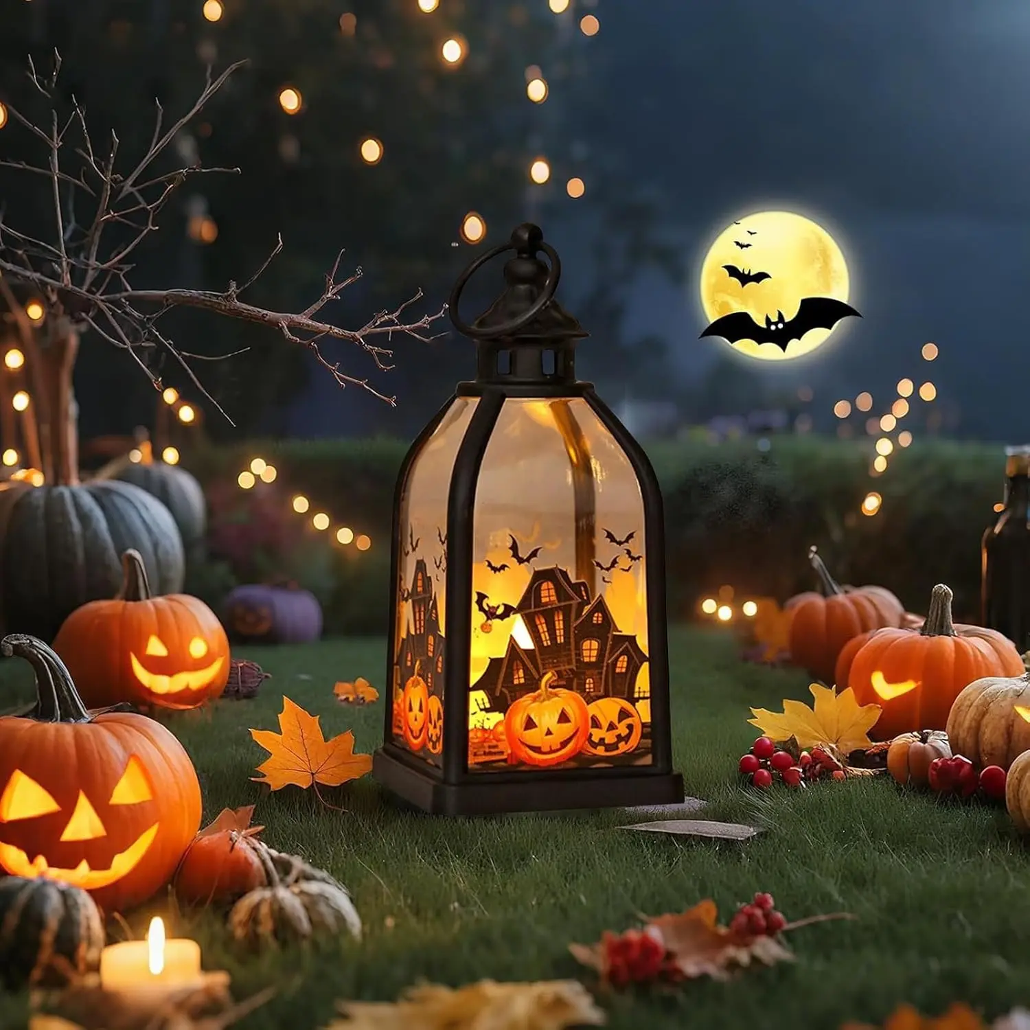 Halloween Christmas Warm Color Candle Lights, Portable Lantern Retro Decorative Lights, Suitable For Holiday Parties, Home Bedroom, Table Decoration Gifts