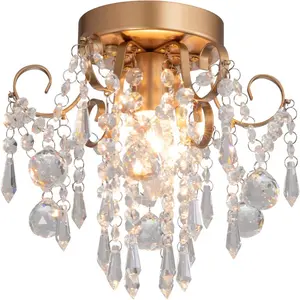 Mini Chandelier  Ceiling Light,Small Flush Mount  Light Fixture for Entryway Bedroom Barthroom Hallway Closet E26