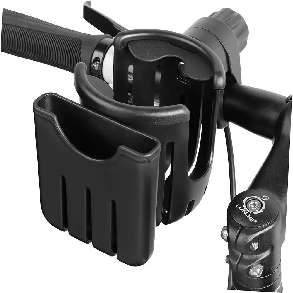 2-in-1 Universal, Stroller, Bicycle Cup Holder, Wide Mouth Design, 360-Degree Rotating Black Cup Holder for Electric Scooters, Strollers, Water Bottles, Bubble Tea Cups, Motorcycle Accessories, Bike Clamp