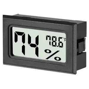 Mini Small Digital Temperature Humidity Meters Gauge Indoor Thermometer w/ LCD Display for Reptile Humidors Home Cellar Fridge Jars Incubators Guitar