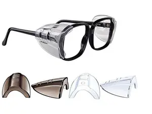 Universal Eyeglasses Side Shields: Flexible Slip-On Safety Glasses Shield - 2 Pairs