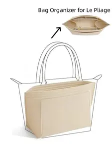 2026 Spring & Summer Purse Organizer Insert for Longchamp Le Pliage, Premium Felt Bag Organizer with Compartments, Handbag & Tote Organizer Insert for Women, Compatible with Longchamp and Other Tote Bags, Makeup Storage Bag