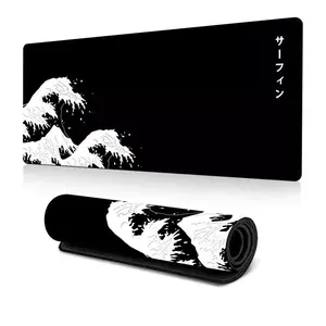 Large Wave Print Mousepad, 1 Count, Anti-slip Base, Home Supply, Office Accessory, Office Accessories