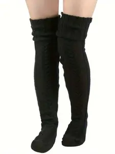 Thick Knitted Warm Elastic Loose Leg Warmer Socks, over Knee High Women's Stockings for Fall Winter, Hand Wash Only, Christmas Gift Idea, Fashionable Design