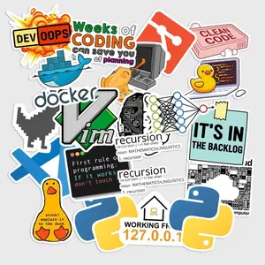 Sticker Pack 20 pcs Programming Code Stickers, Developer Tech Vinyl Decals