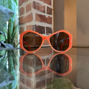 Pre-owned STELLA MCCARTNEY SC40056I 42E Orange Acetate Oversized Sunglasses