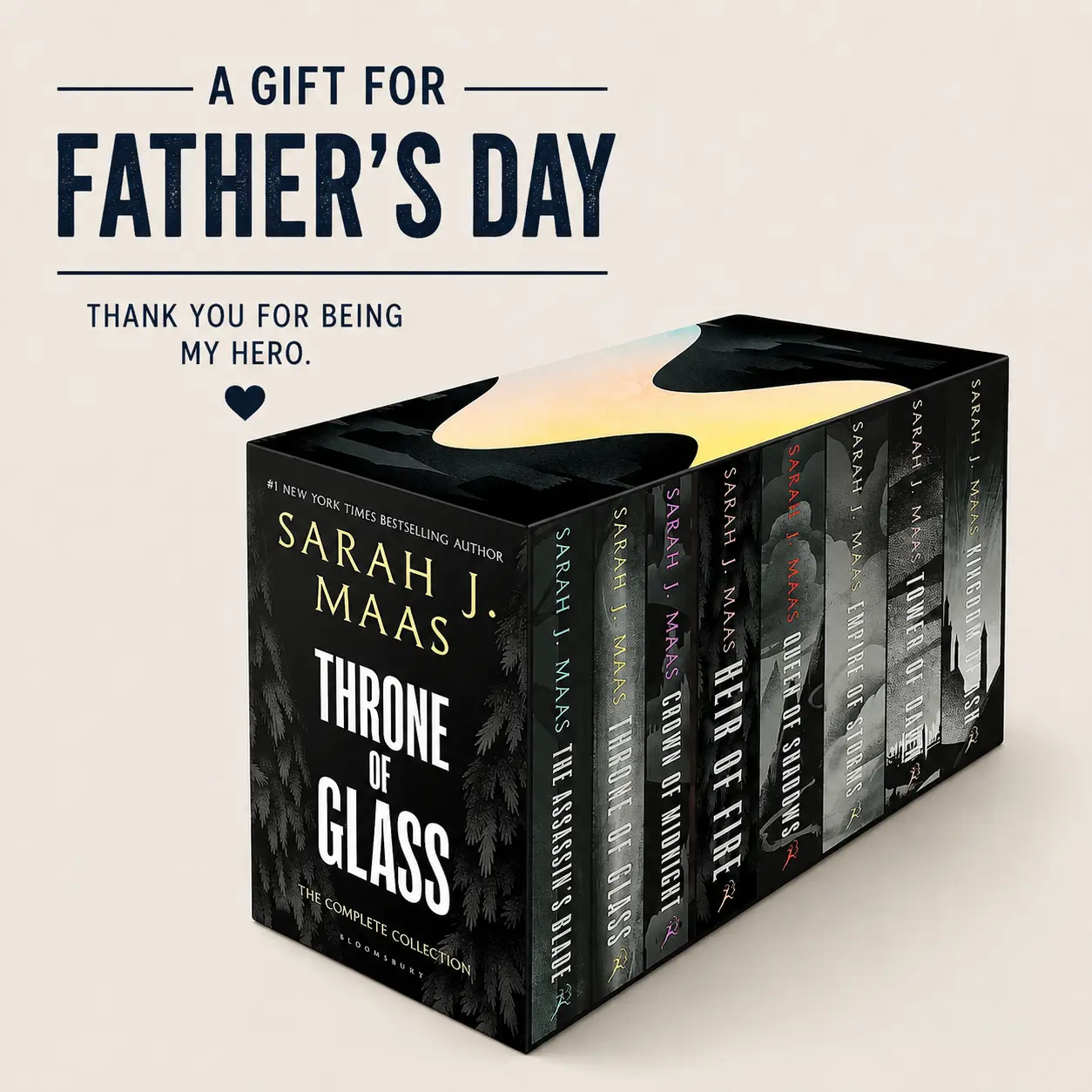 Father’s Day Gift for Dad | Throne of Glass Complete Paperback Box Set by Sarah J. Maas – BookTok Viral Fantasy Romance Books Collection
