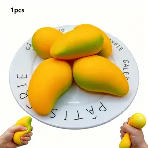 Mango Shape Stress Relief Toy, Soft and Elastic Squeeze Toy, Ideal for Anxiety Relief and Focus Improvement, Unisex Design
