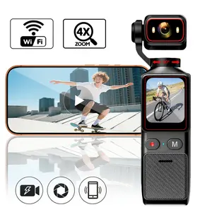 Action Camera，2.5K/120fps Action Camera with 180° Rotating Lens，4X Zoom & IR Night Vision Pocket Vlog Camera for Sports, Cycling, Daily Use，Perfect Birthday Gift for Girls Boys Beginners