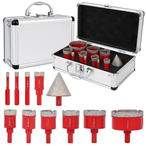GARVEE 11 Pcs Diamond Core Drill Bit Set with Sizes 6 to 65MM plus 1 Chamfer Drill Bit for Precise Drilling on Porcelain, Marble, Ceramic, Granite - Comprehensive Tile Hole Saw Kit