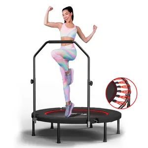 SkyBound Foldable Trampoline with Adjustable U-Bar Handle 40inch Quiet Bouncing for Motor Skill Training 32 Hig,h-Quality Springs Easy to Store Portable Cardio Equipment,gym stuff,gym accessories,exercise equipment