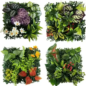 Artificial Plant Wall, Realistic Greenery Backdrop Panel, 25cmx25cm Plastic Grass Lawn, Home Decor for Fences, Walls, Gardens, Weddings