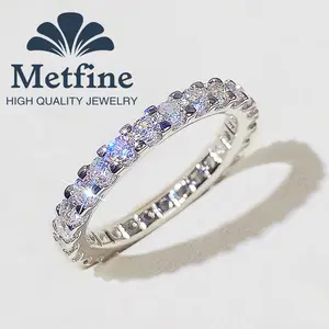 Women's Round 2mm Eternity Ring with Stackable Engagement Ring Anniversary Band Size 5-11