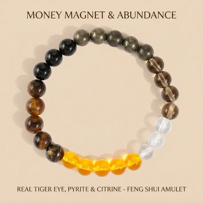 Men's Natural Tiger Eye & Pyrite Beaded Bracelet - Authentic Gems, Energy Boosting Grounding Mindfulness Jewelry, Boho Earthy Aesthetic Casual Accessory, Gift for Boyfriend Husband