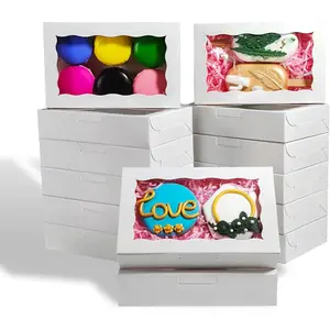 Cookies Boxes Auto-Popup Sturdy Bakery Boxes with Window,Macaron Boxes Hot Chocolate Bombs Boxes Cakesicle Boxes,Paper Gift Boxes with Lids for Gift, Bridesmaid Proposal Box, Cupcake Boxes, Gift Box for Wedding, Birthday, Groomsmen Proposal, Gifts, Packag