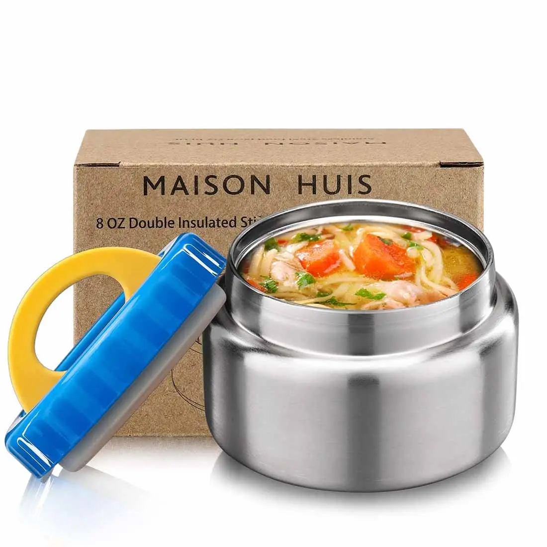 8oz Vacuum Insulated Soup Thermo, Leak-Proof Stainless Steel Food Jar for Hot & Cold Meals, Kids Lunch Container, Drinkware Flask for School Travel