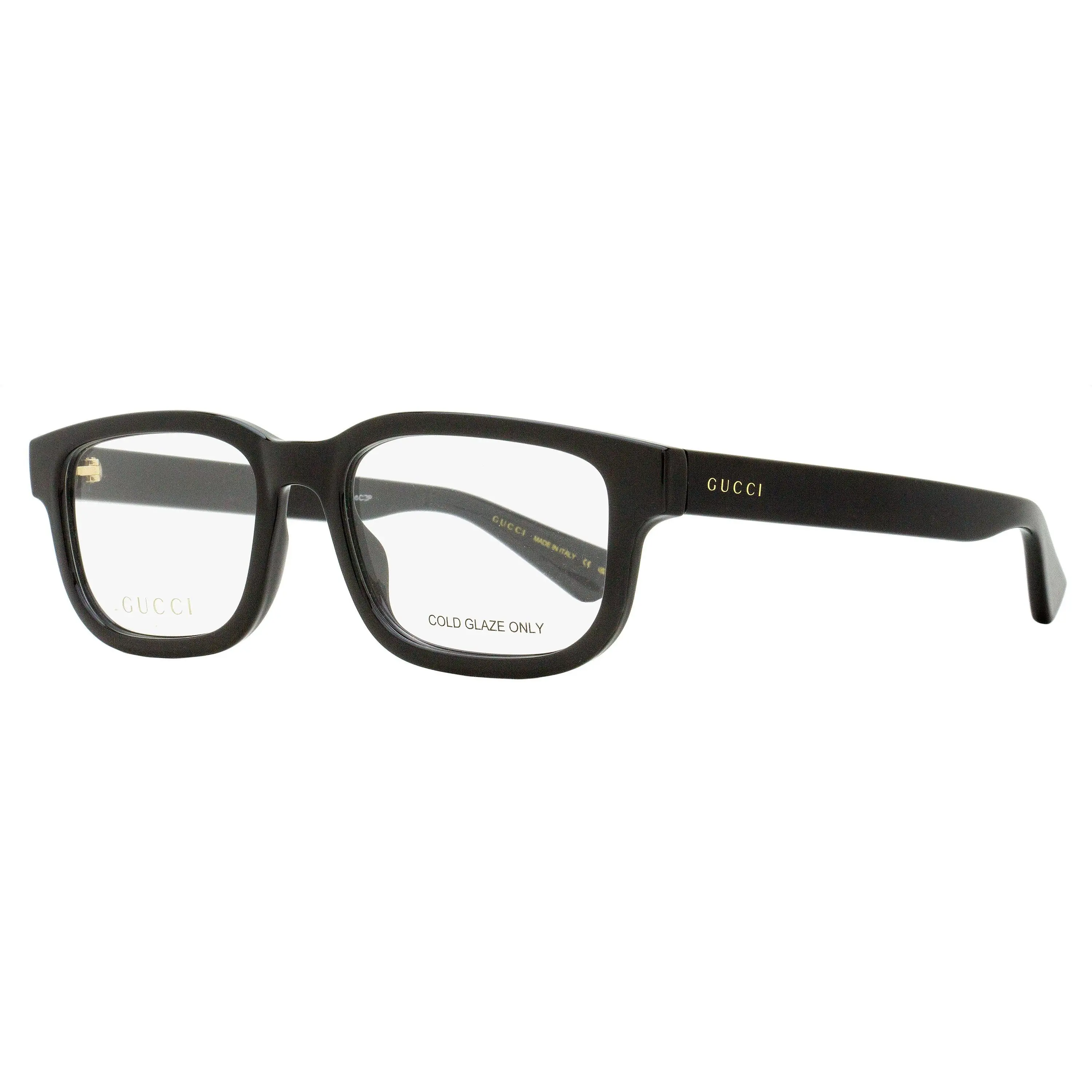Gucci Arched Rectangle Eyeglasses GG1584O 001 - Black, 53mm, Fashion Eyeglasses Men's Frames, Modern Elegance, Signature Details, Vintage Inspiration, Ar Glasses Men's Frames, Male, Arching Brow Line, Block Letter Logo, Acetate, Rectangular, Demo Lens, Op