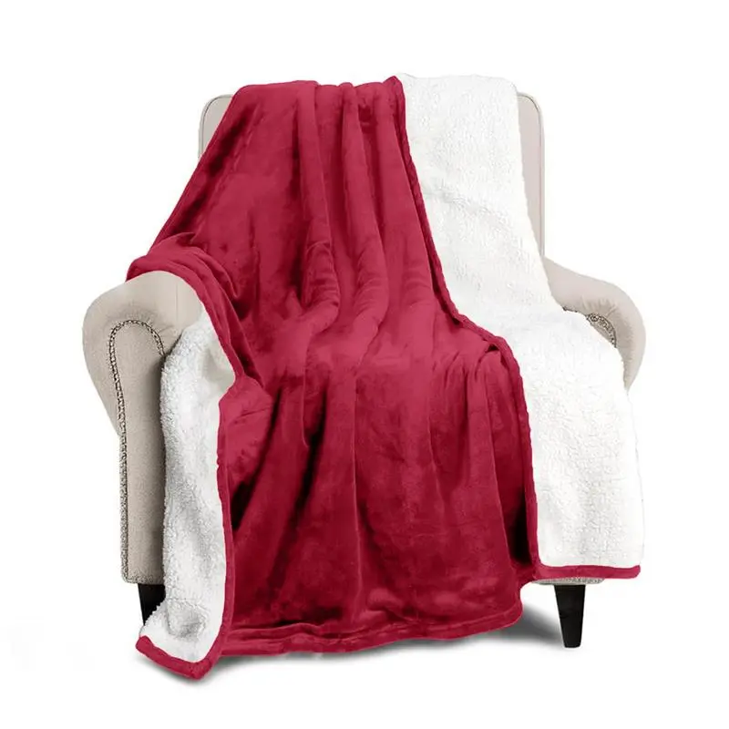 Imperial Homeware Sherpa Fleece Blanket, Dual-Layer 230 GSM Fleece and 180 GSM Sherpa, Warm Lightweight Throw for Bed, Sofa or Travel, Breathable Durable, King Queen Twin Throw Sizes, Easy Care