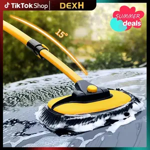 brush kit supply 43'' Long handle car wash mop,15 °   Ergonomic design,Microfiber material,Avoid scratching,Retractable aluminum pole(Durable),suitable for Cars, Truck, SUV and Home cleaning - Car Wash Accessories! Caressentials! Labor Day Gift! labor day
