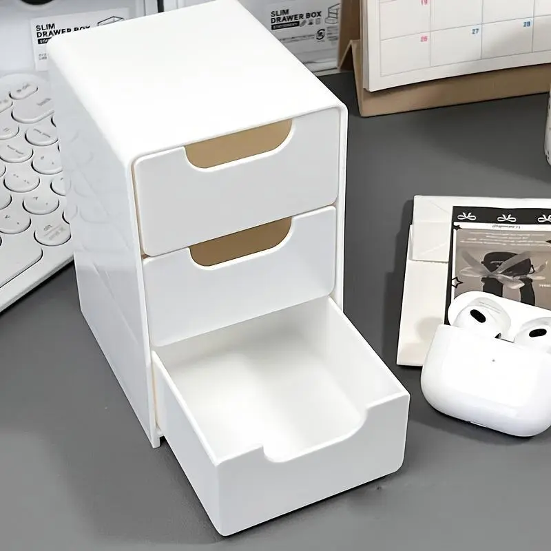 Three-Tier Desk Organizer - Office Supplies, Jewelry & Makeup Organizer - Portable, Floor Mount, Portable Organizer, Storage Drawer, Home Office Storage, Desk Accessories