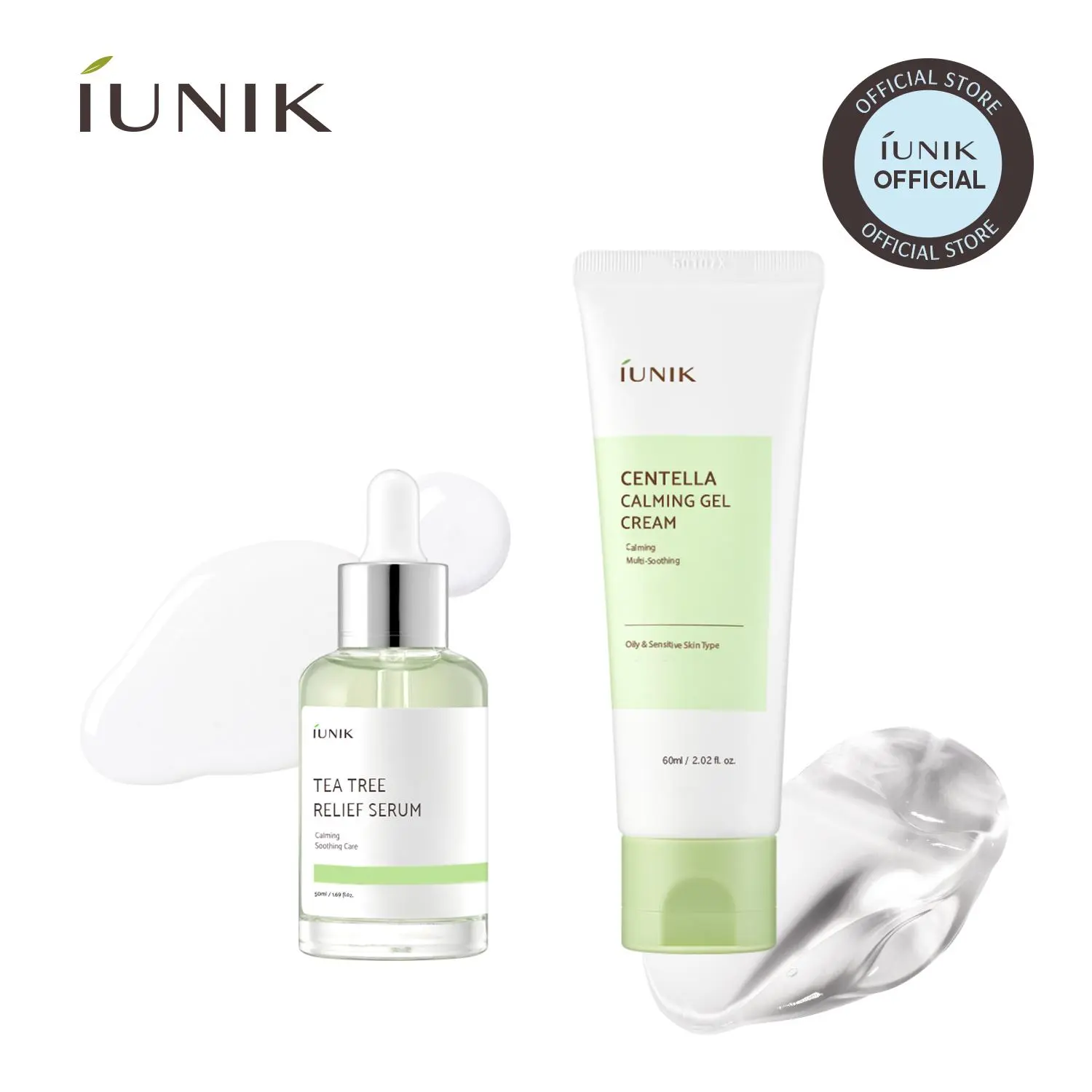 [IUNIK Official] Daily Calming Care Duo | Tea Tree Relief Serum + Centella Gel Cream