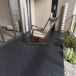 Plastic Interlocking Deck Tiles, 44Pack Outdoor Patio Flooring, 12"x12" Interlocking Decking Tile Outdoor All Weather Use, Waterproof Patio Pavers
