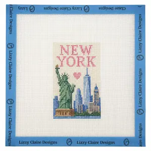 New York - Luggage Tag Sized - 18 Mesh - 6 x 6 - Needlepoint Canvas
